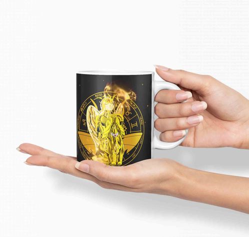 Taza Caballero del Zodiaco - virgo negro D29 (320ml)-1