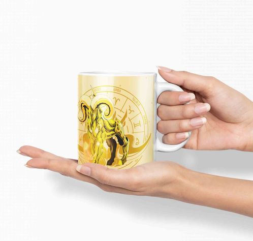 Taza Caballero del Zodiaco - Aries Dorado D4-1