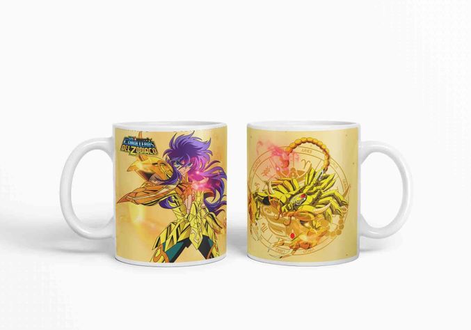 Taza Caballero del Zodiaco - Escorpio Dorado  D12-2