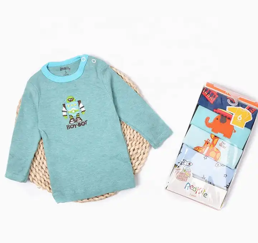 Set De 5 Poleras Manga Larga Niño Algodón. Modelos Surtidos-1