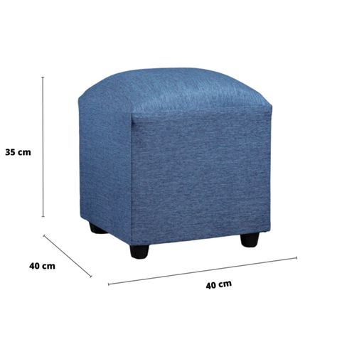 Puff  Cubo Lino Azul-1