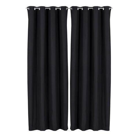 Pack 2 Cortina Tradicional 100% Blackout Negro-0