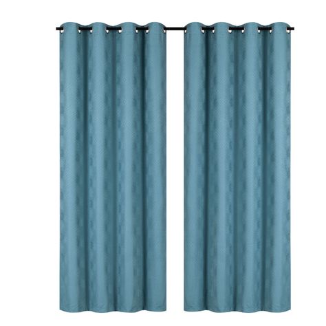 Pack 2 Cortina Tradicional 100% Blackout Geometrica Turquesa-0