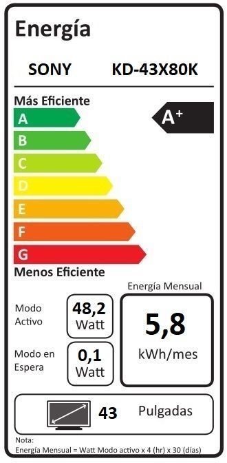 LED Smart TV 43' 4K Ultra HD Google TV KD-43X80K-6