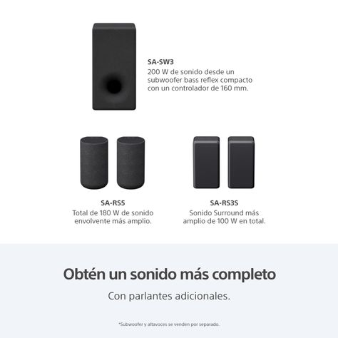Barra de sonido de 3.1 canales con tecnología 360 Spatial Sound Mapping y Dolby Atmos  HT-A3000-1