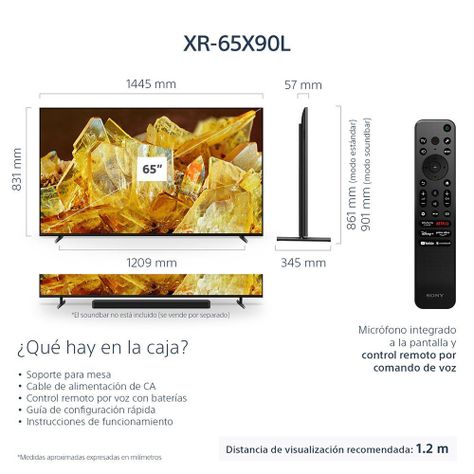 LED Smart TV 65" 4K HDR Google TV XR-65X90L-1