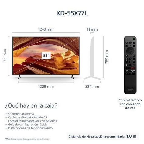 LED Smart TV 55" 4K HDR Google TV KD-55X77L-1