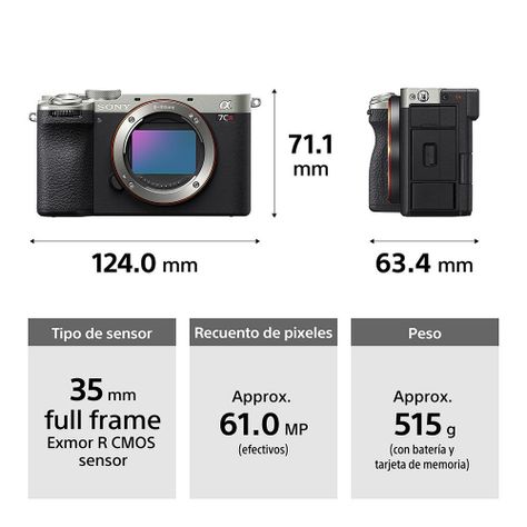 Cámara Profesional Compacta Full Frame Mirrorless ILCE-7CR Plateada-1