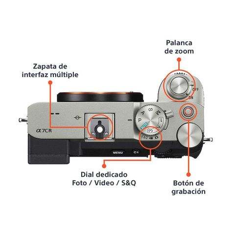 Cámara Profesional Compacta Full Frame Mirrorless ILCE-7CR Plateada-2