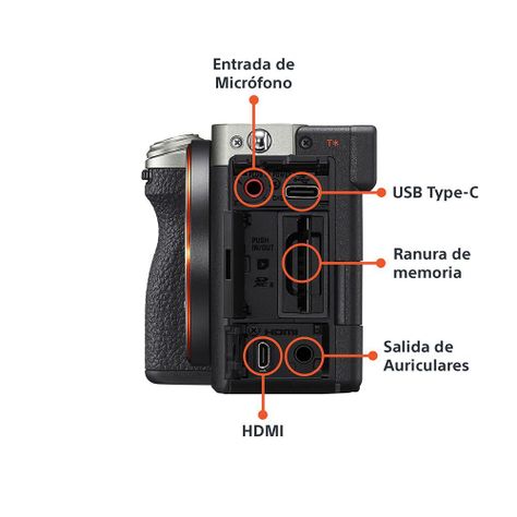 Cámara Profesional Compacta Full Frame Mirrorless ILCE-7CR Plateada-3