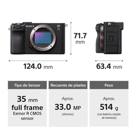 Cámara Profesional Compacta Full Frame Mirrorless ILCE-7CM2 Negra-2