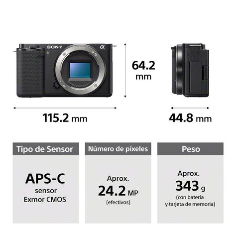 CÁMARA DIGITAL DE LENTE INTERCAMBIABLE PARA  VLOGGERS ZV-E10/B-2