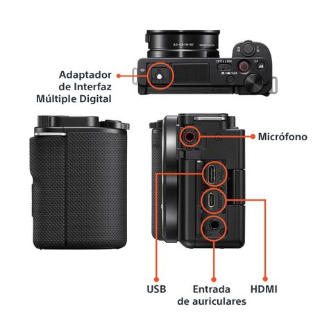 CÁMARA DIGITAL DE LENTE INTERCAMBIABLE PARA  VLOGGERS ZV-E10/B-1