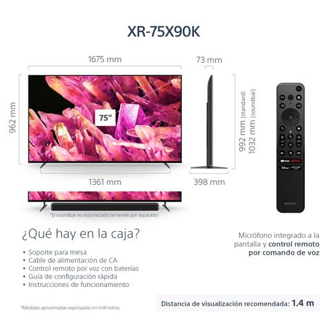 LED Smart TV 75' 4K Ultra HD Google TV KD-75X90K-2