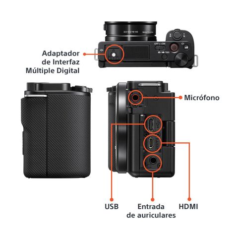 Cámara digital con lente intercambiable para vloggers ZV-E10L-4