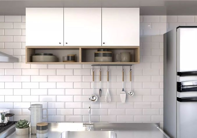 Mueble Aereo Cocina Mural Gabinete 3 Puertas Estantes 1.15m-0