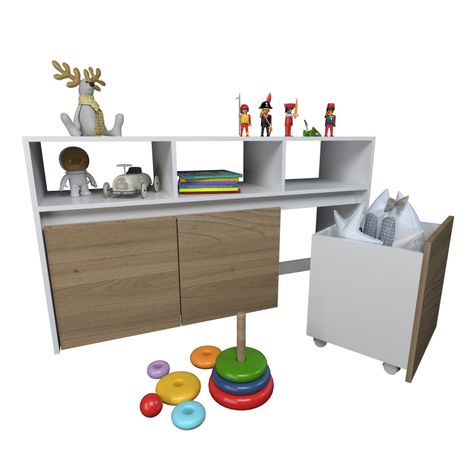 Mueble Juguetero Guardado Organizador Juguetes Baul C Ruedas-1