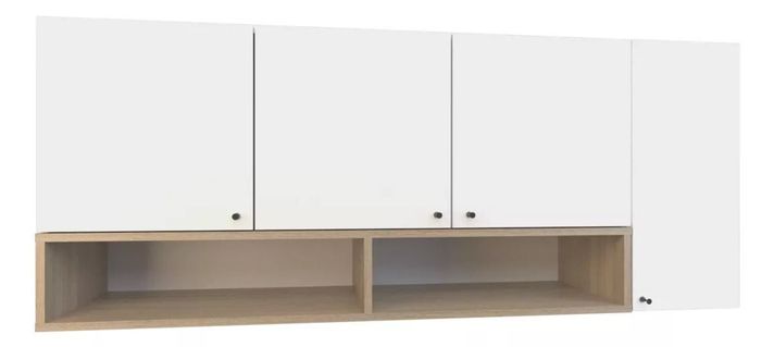 Mueble Aereo Cocina Mural Gabinete 4 Puertas Estantes 1.40m-3