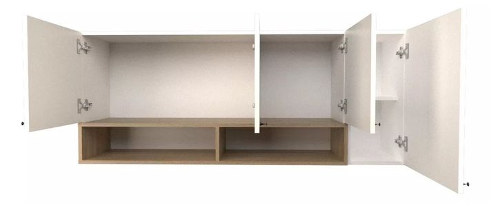 Mueble Aereo Cocina Mural Gabinete 4 Puertas Estantes 1.40m-4