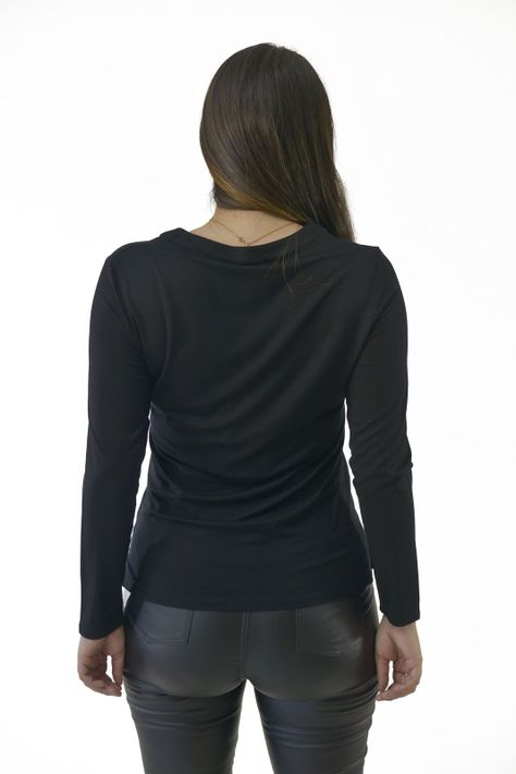Polera Bolsillo Negro Alexandra Cid-2