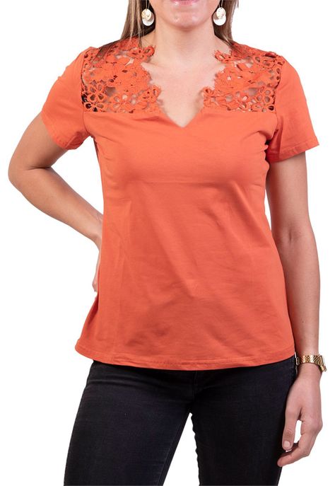 Polera Macrame Terracota Alexandra Cid-1