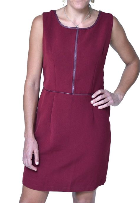 Vestido Apl/cuero Granate Alexandra Cid-0