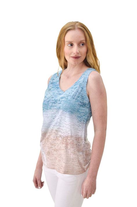 Polera degrade s/manga turquesa Alexandra Cid-1
