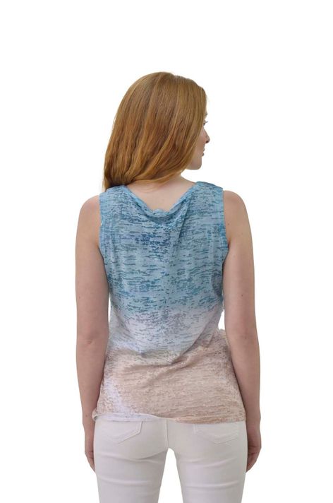 Polera degrade s/manga turquesa Alexandra Cid-2