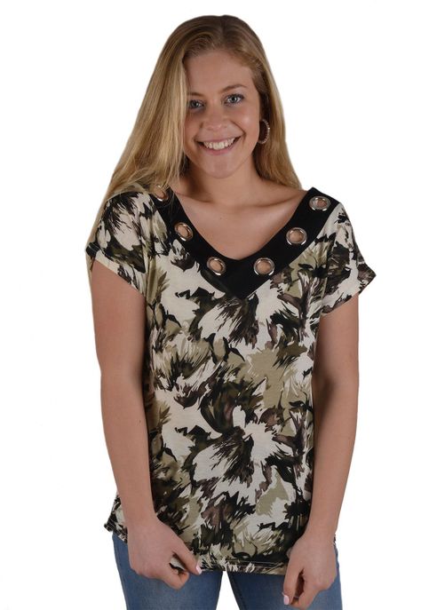Polera Ojetillas Verde Alexandra Cid-0