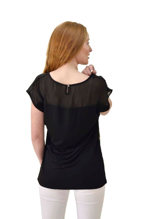 Polera animal chifon negro Alexandra Cid-2