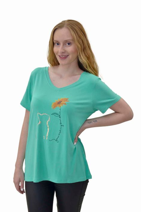 Polera sublimada verde Alexandra Cid-0