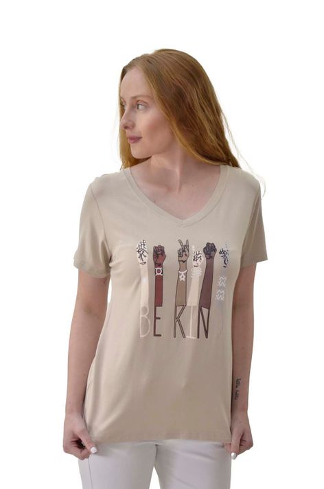 Polera simbolos beige Alexandra Cid-1