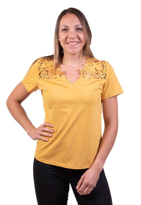 Polera Macrame Amarillo Alexandra Cid-0