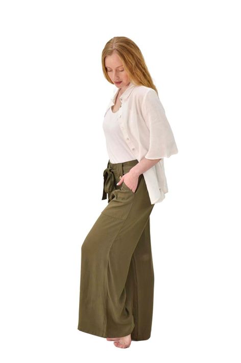 Pantalon Cinturon Olivo Alexandra Cid-1