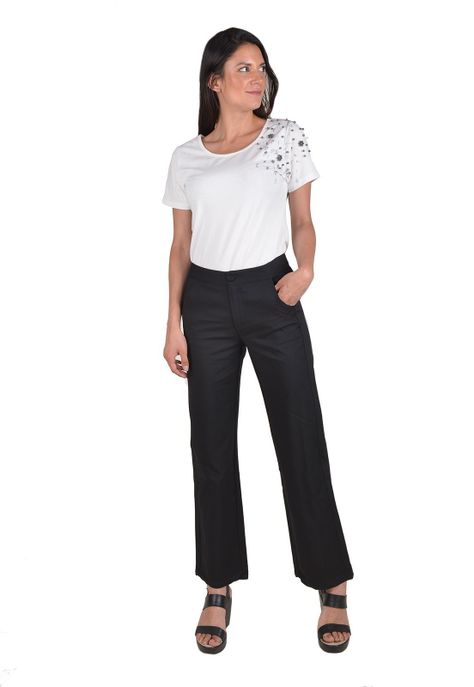 Pantalon Liso Negro Alexandra Cid-0