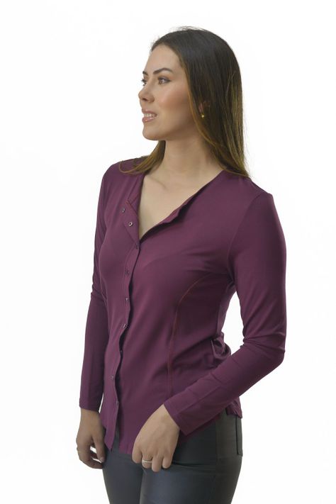 Polera Broches Burgundy Alexandra Cid-1