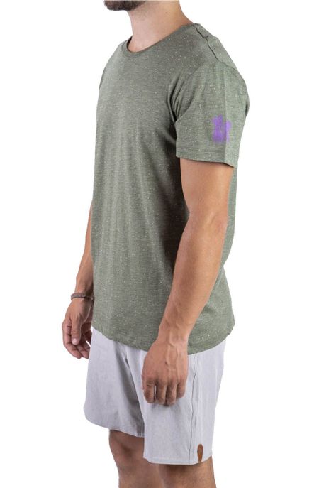 Polera Material Recilcado 2do Pegue Verde Local Crew-1