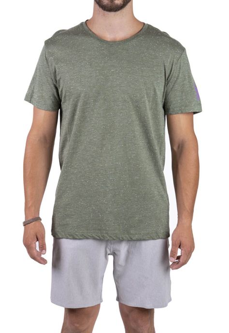 Polera Material Recilcado 2do Pegue Verde Local Crew-0