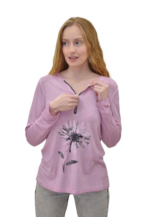 Polera Manga Larga rosado Alexandra Cid-0