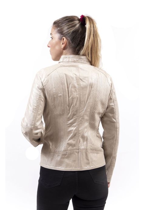 Chaqueta Ecocuero spinapez style Beige Alexandra Cid-2