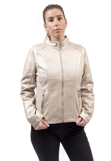 Chaqueta Ecocuero spinapez style Beige Alexandra Cid-0