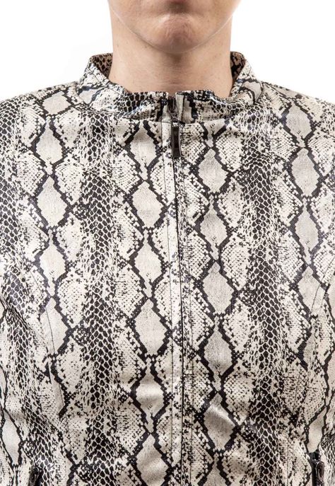 Chaqueta Eco-Piton Beige Alexandra Cid-1