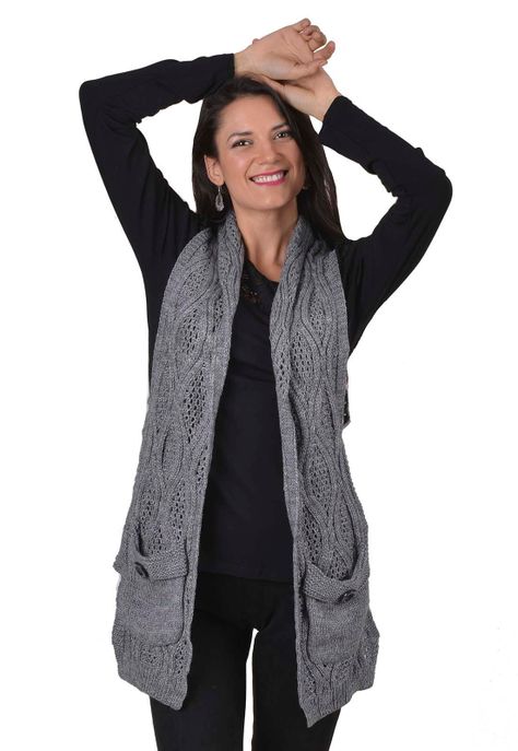 Chaleco Macrame Gris Alexandra Cid-0