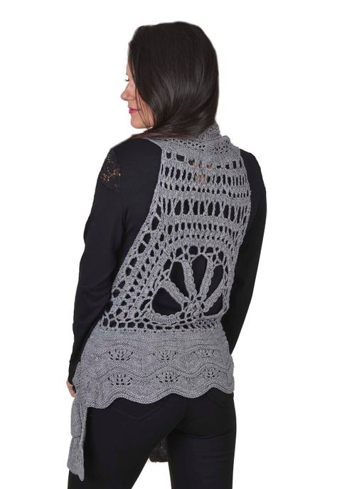Chaleco Macrame Gris Alexandra Cid-1