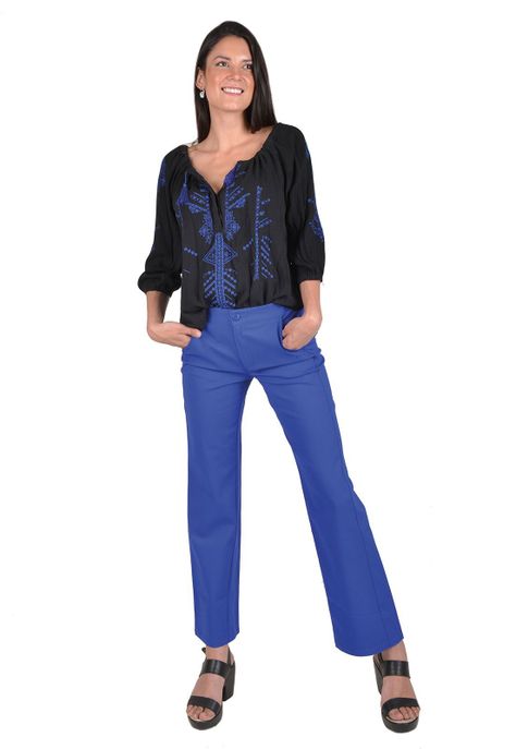 Pantalon Liso Azul Alexandra Cid-0