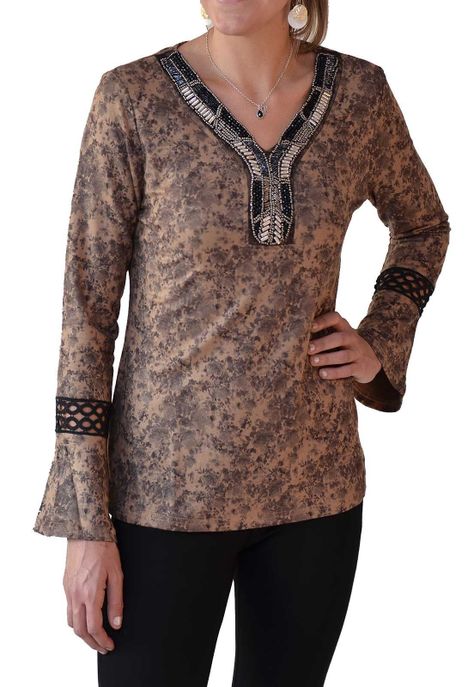 Polera Suede Kaky Alexandra Cid-0