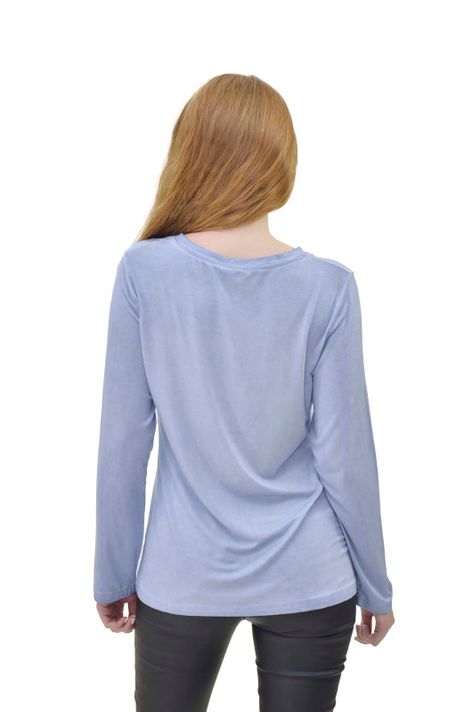 Polera Manga Larga azul Alexandra Cid-2