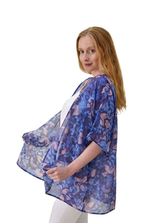 Blusa tapado chifon azul Alexandra Cid-1
