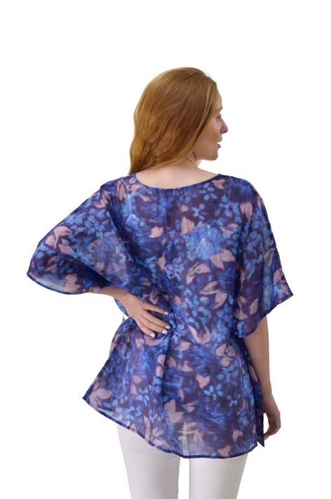 Blusa tapado chifon azul Alexandra Cid-2