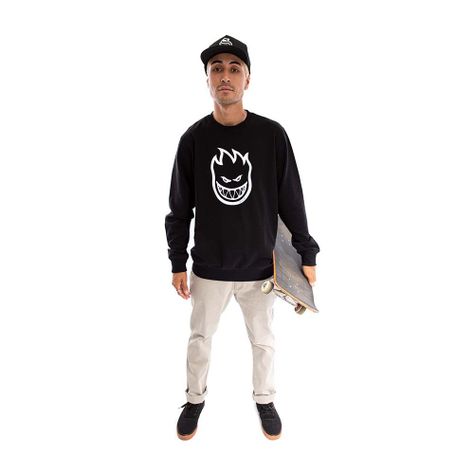 Polerón Negro Crew Unisex Spitfire Hombre-4